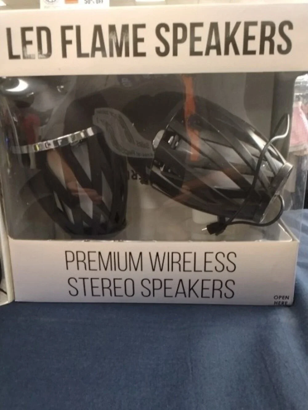 LED Flame Wireless Stereo Speakers - Black (2 Pack)